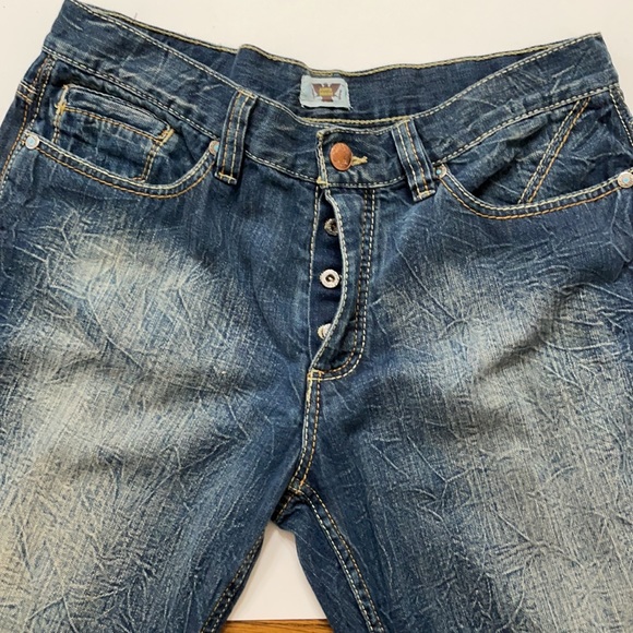 Antix Denim 36”Button Fly Jean Buffalo Nickel Button Waist Eagle Buttons on Back - Picture 2 of 9